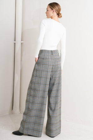 NEW AGE WOVEN PLAID PANTS.