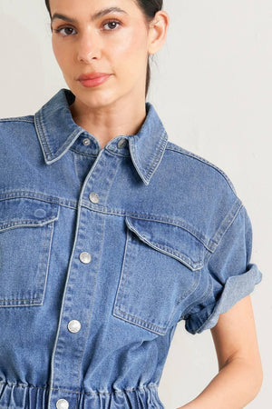 RELAX UTILITY DENIM JUMPSUIT.