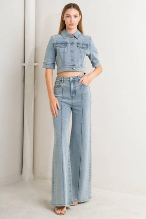MODERN NEUTRAL DENIM PANTS.