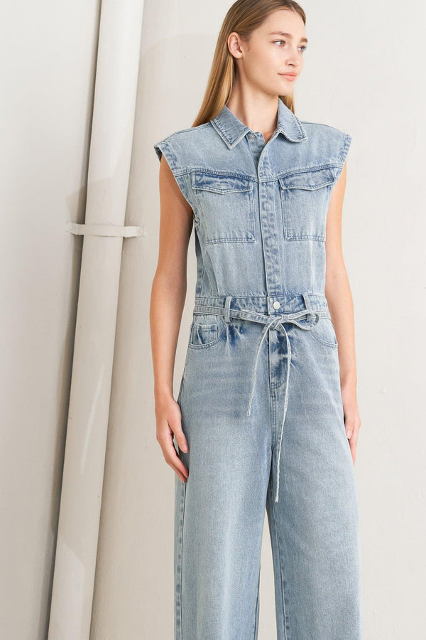ON MY WAY DENIM JUMPSUIT.