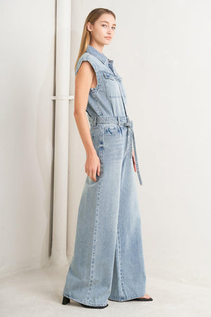 ON MY WAY DENIM JUMPSUIT.