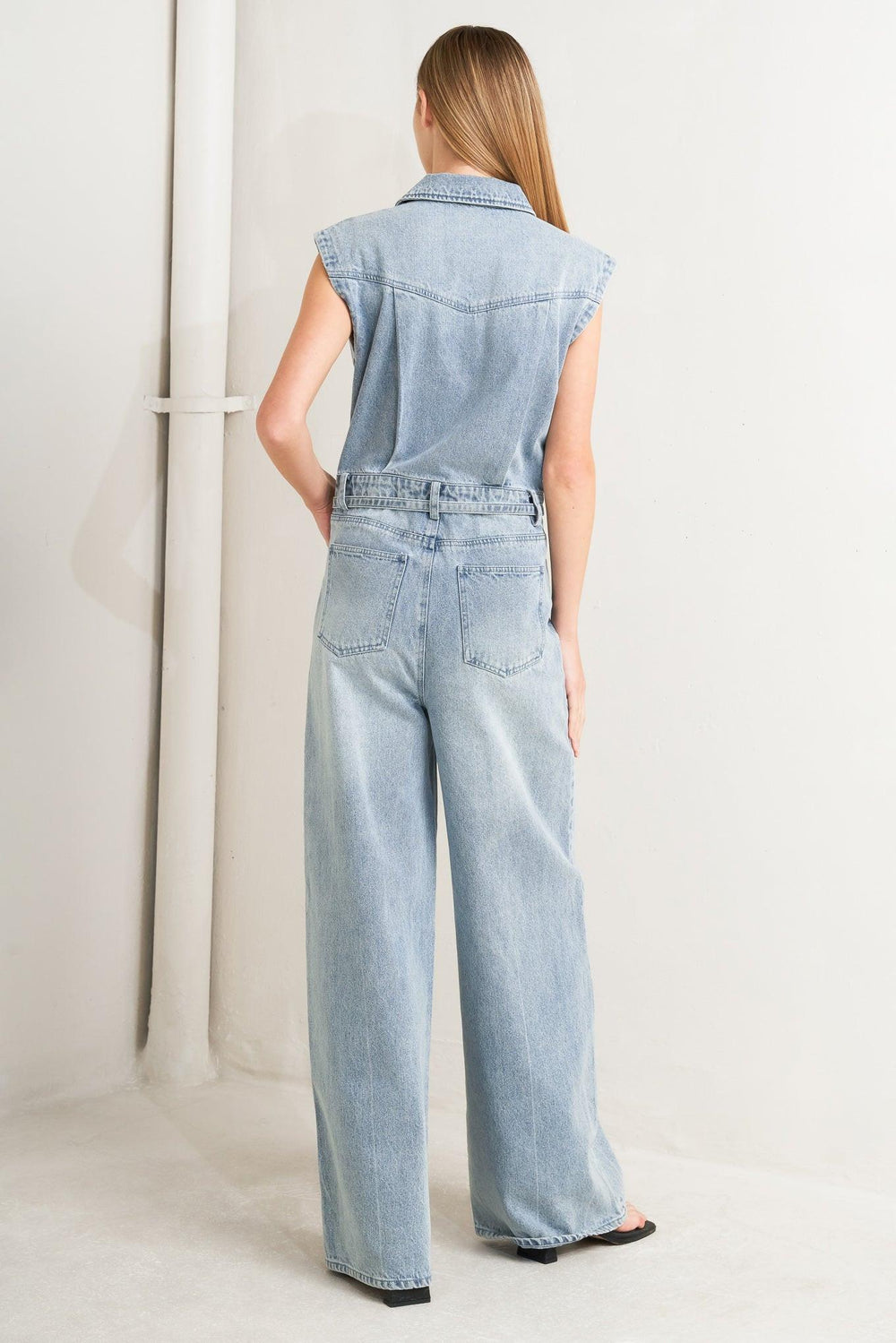 ON MY WAY DENIM JUMPSUIT.