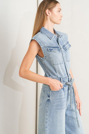 ON MY WAY DENIM JUMPSUIT.