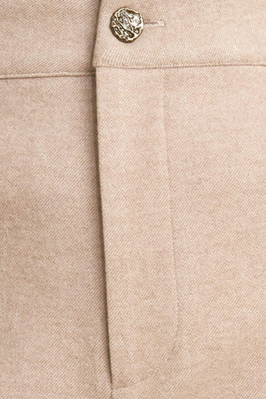   A solid knit pant with front closure and wide leg