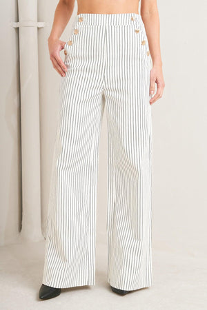EFFORTLESS FORM STRIPE WOVEN PANTS.