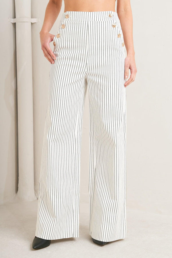 EFFORTLESS FORM STRIPE WOVEN PANTS.