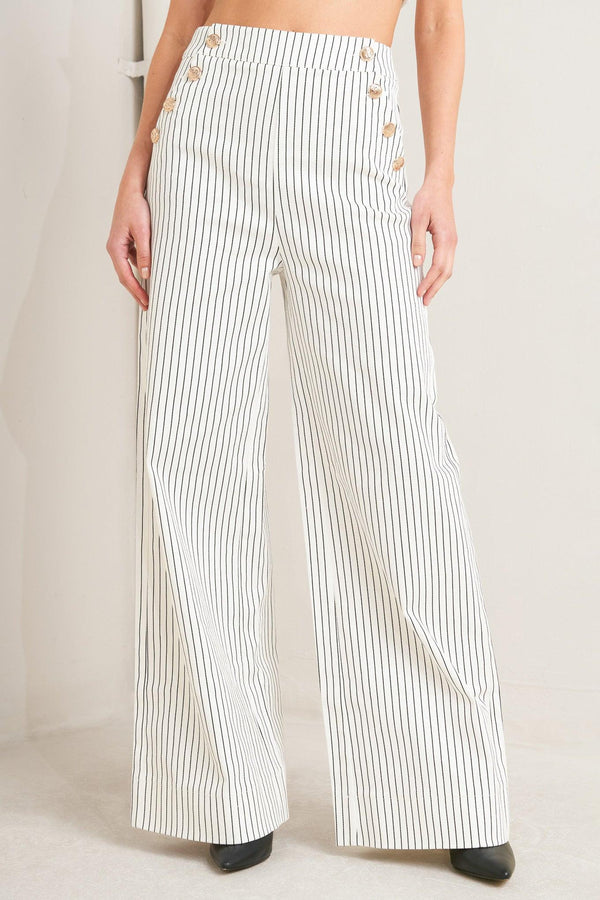 EFFORTLESS FORM STRIPE WOVEN PANTS.