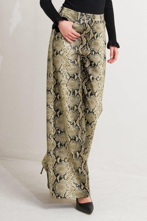 GLAM VENOM FAUX LEATHER PANTS.