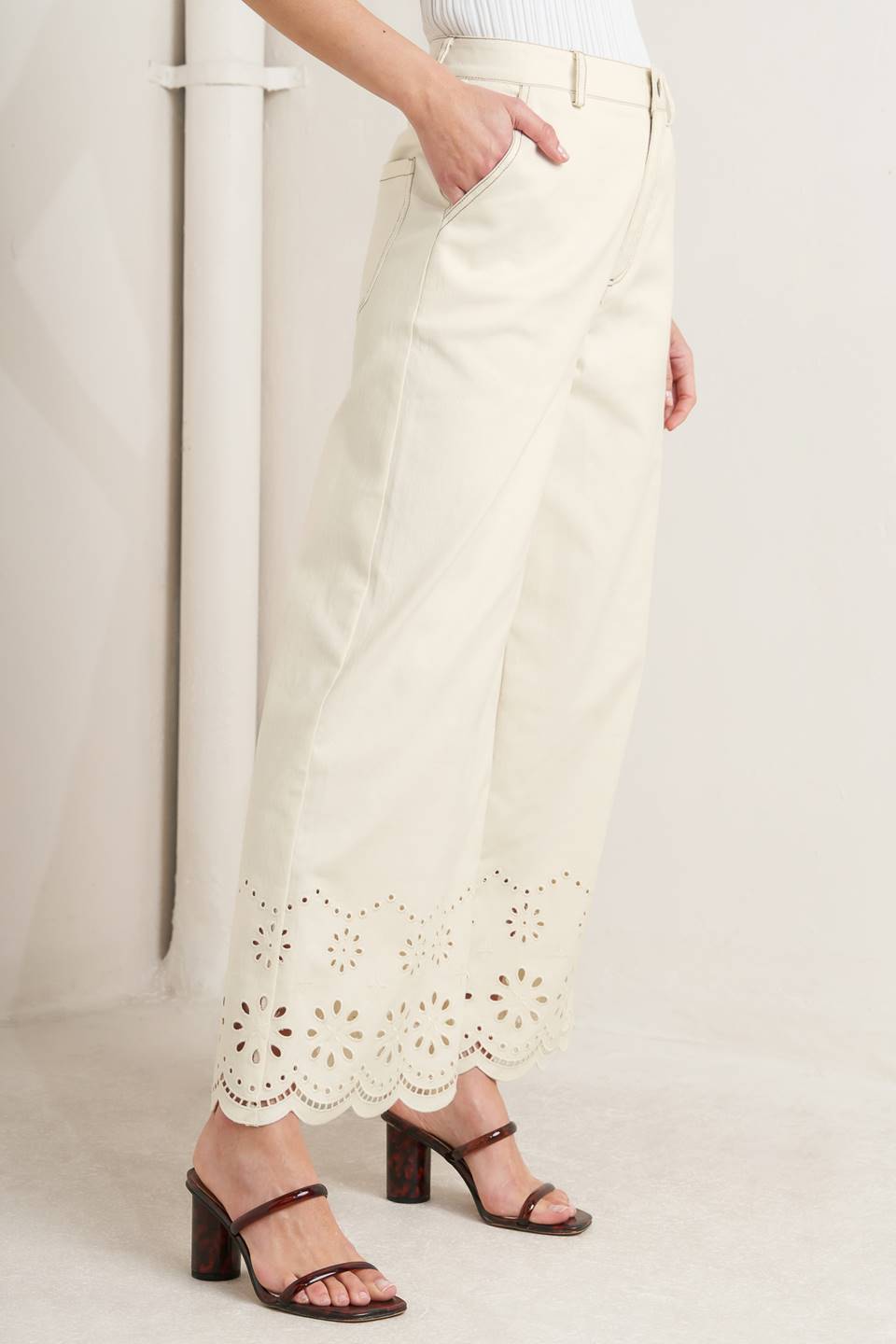 SUNDAY LEAF TWILL CULOTTE PANTS