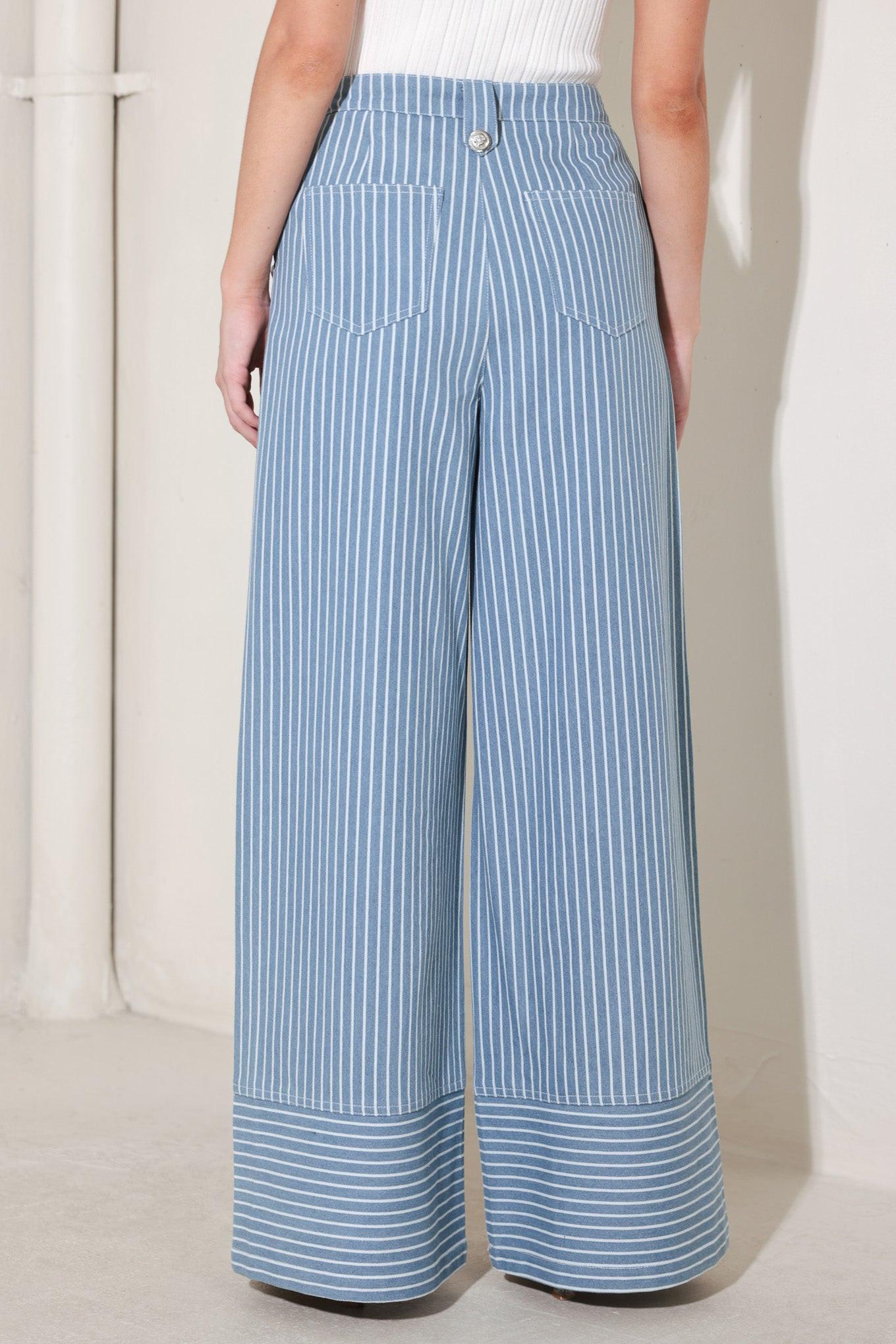 PINSTRIPE PRESTIGE WOVEN PANTS - Flying Tomato - PANTS - Freemarket