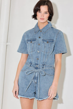 LAIDBACK LUXE DENIM ROMPER - Flying Tomato - ROMPER - Freemarket