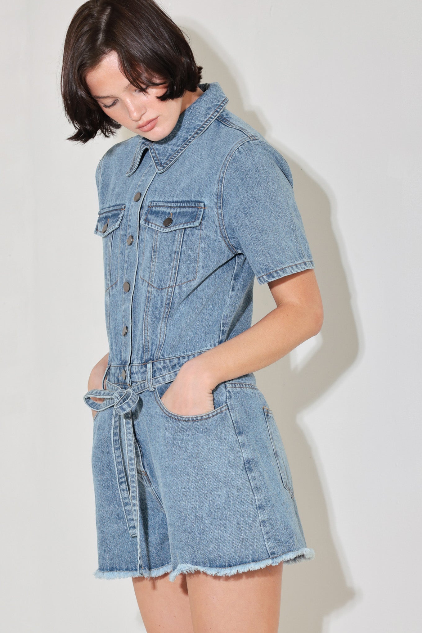 LAIDBACK LUXE DENIM ROMPER - Flying Tomato - ROMPER - Freemarket