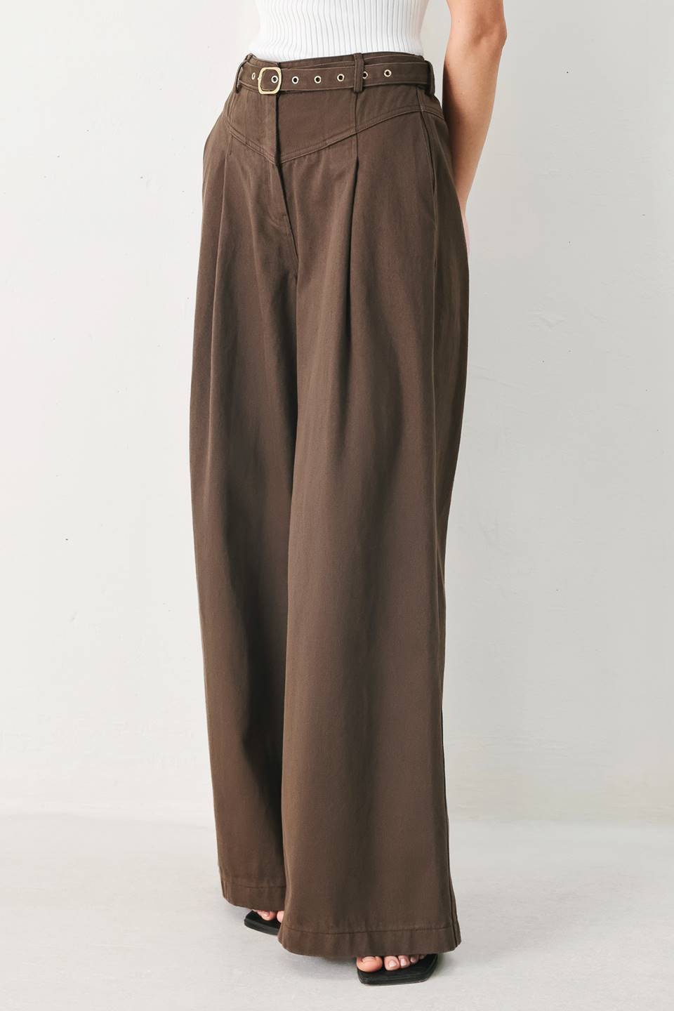 BROWN SUGAR STATEMENT WOVEN PANTS