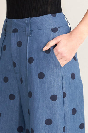 [PREORDER] MIDNIGHT POLKA WOVEN PANTS.