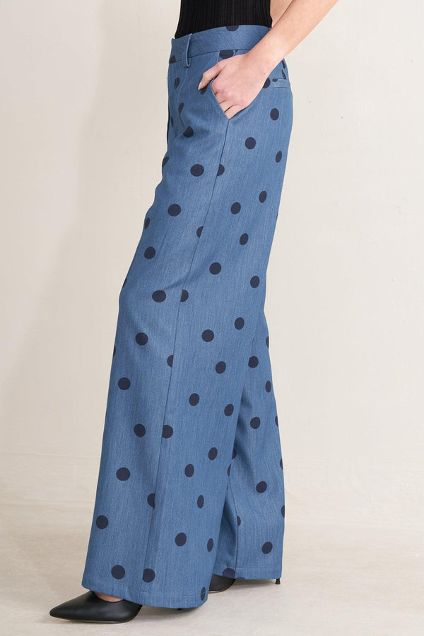 [PREORDER] MIDNIGHT POLKA WOVEN PANTS.
