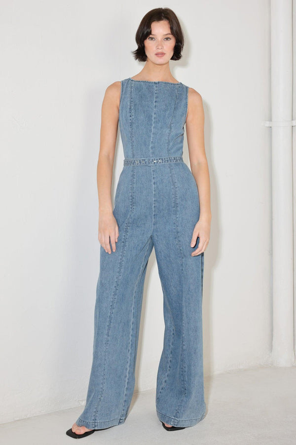 ELEVATED EDGE DENIM JUMPSUIT - Flying Tomato - JUMPSUIT - Freemarket