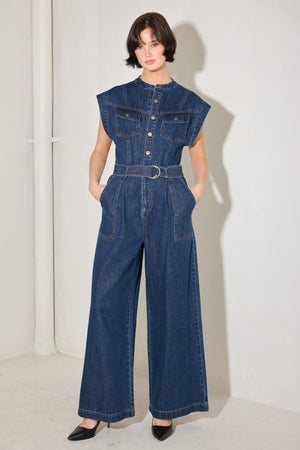 TRUE BLUE LOVE DENIM JUMPSUIT - Flying Tomato - JUMPSUIT - Freemarket
