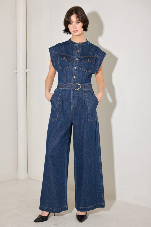 TRUE BLUE LOVE DENIM JUMPSUIT - Flying Tomato - JUMPSUIT - Freemarket