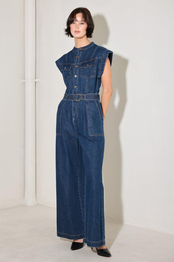 TRUE BLUE LOVE DENIM JUMPSUIT - Flying Tomato - JUMPSUIT - Freemarket