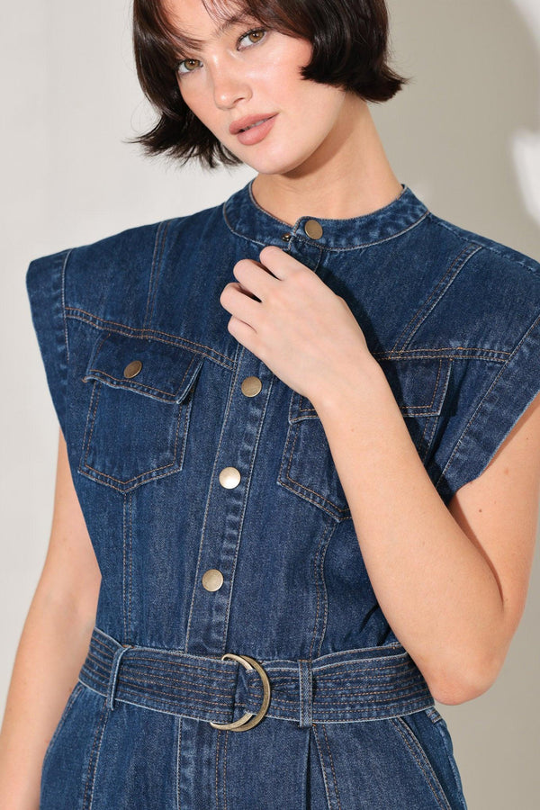 TRUE BLUE LOVE DENIM JUMPSUIT - Flying Tomato - JUMPSUIT - Freemarket
