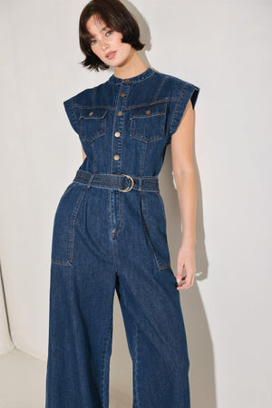 TRUE BLUE LOVE DENIM JUMPSUIT - Flying Tomato - JUMPSUIT - Freemarket