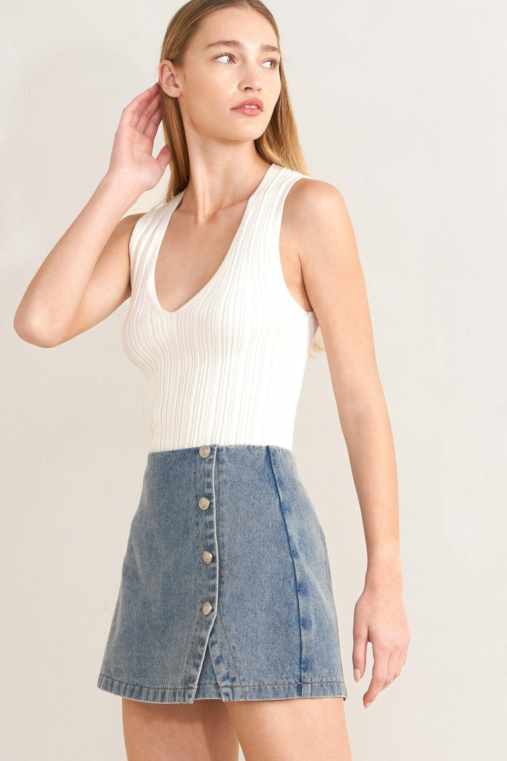 SANTA MONICA DENIM SKORT.