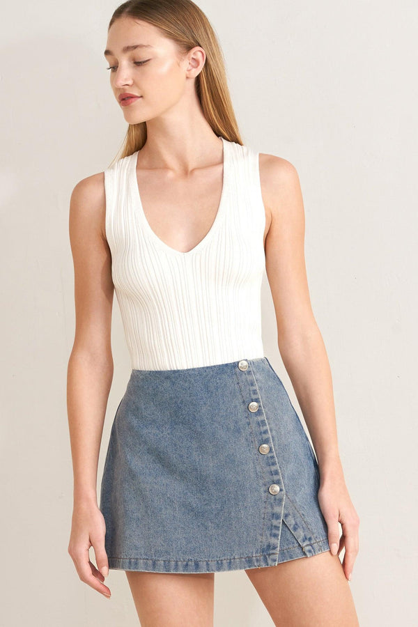 SANTA MONICA DENIM SKORT.