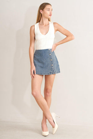 SANTA MONICA DENIM SKORT.
