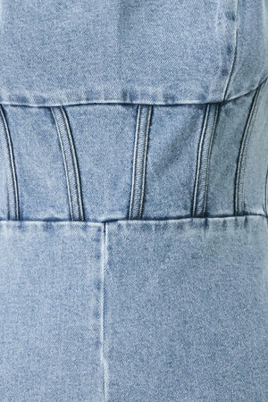 SKYLINE SWEETHEART DENIM JUMPSUIT.