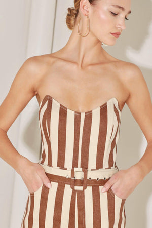 GOLDEN STRIPE ERA WOVEN JUMPSUIT.