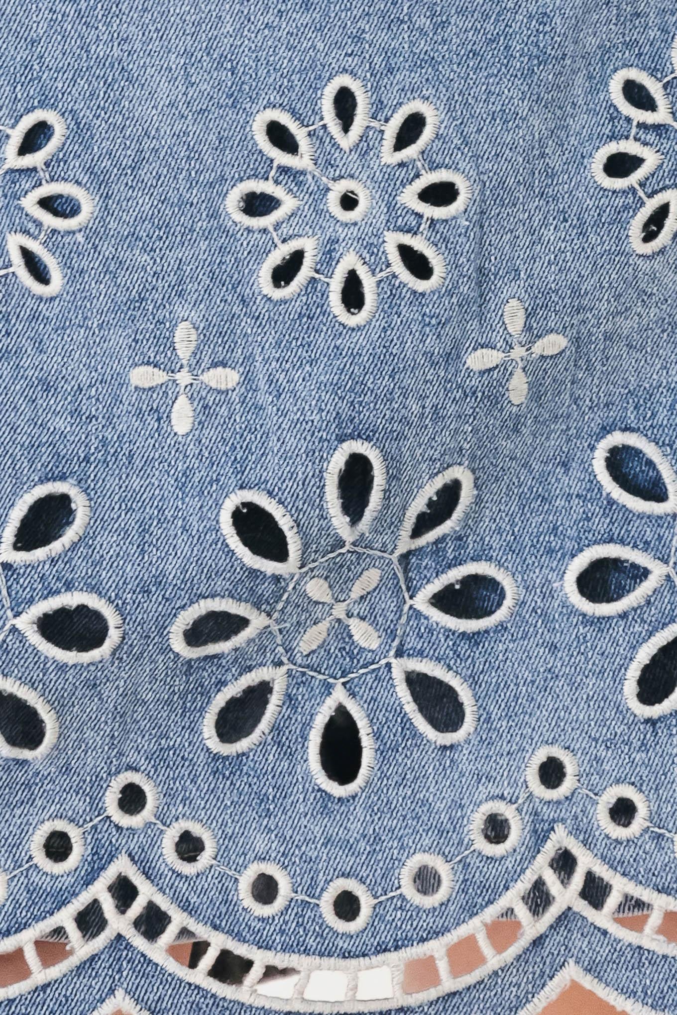 [PREORDER] FLORAL LOVE DENIM SKORT.