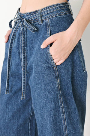 BLUE HONEY OVERSIZE DENIM PANTS.