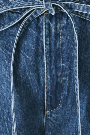 BLUE HONEY OVERSIZE DENIM PANTS.