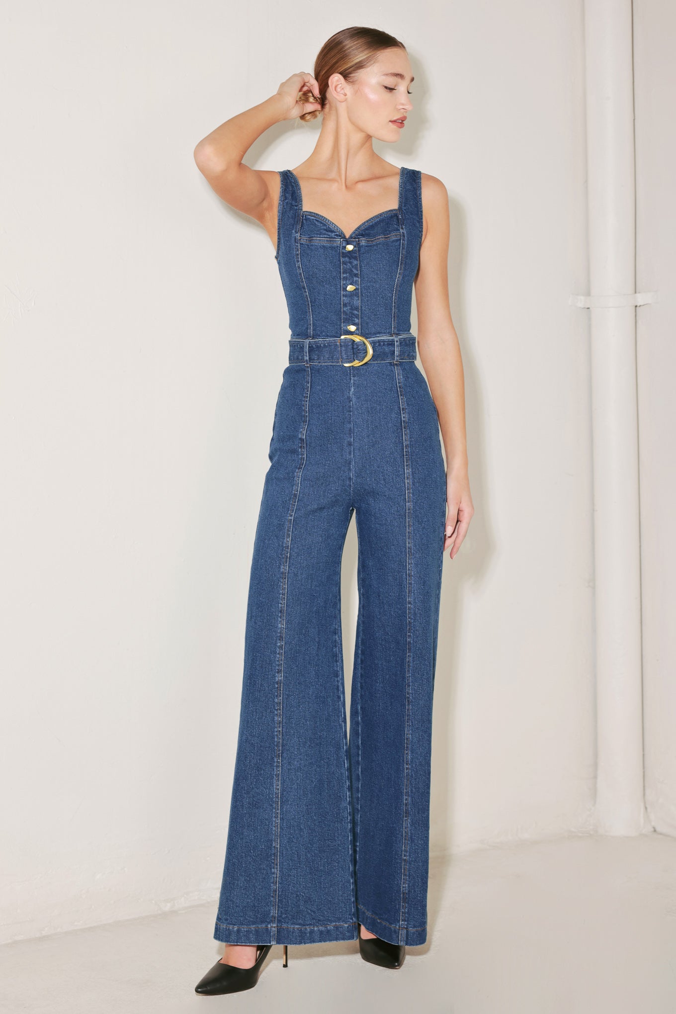 WESTSIDE GLAM DENIM JUMPSUIT