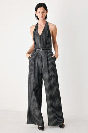 EXECUTIVE NOIR FLOW WOVEN JUMPSUIT