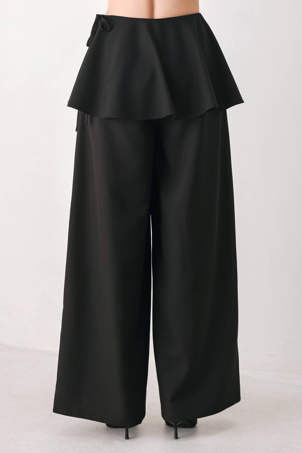 NOIR LAYER BLACK SKIRT-OVERLAY PANTS
