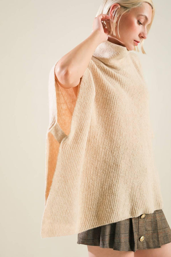 THE ONLY REASON SWEATER KNIT PONCHO.