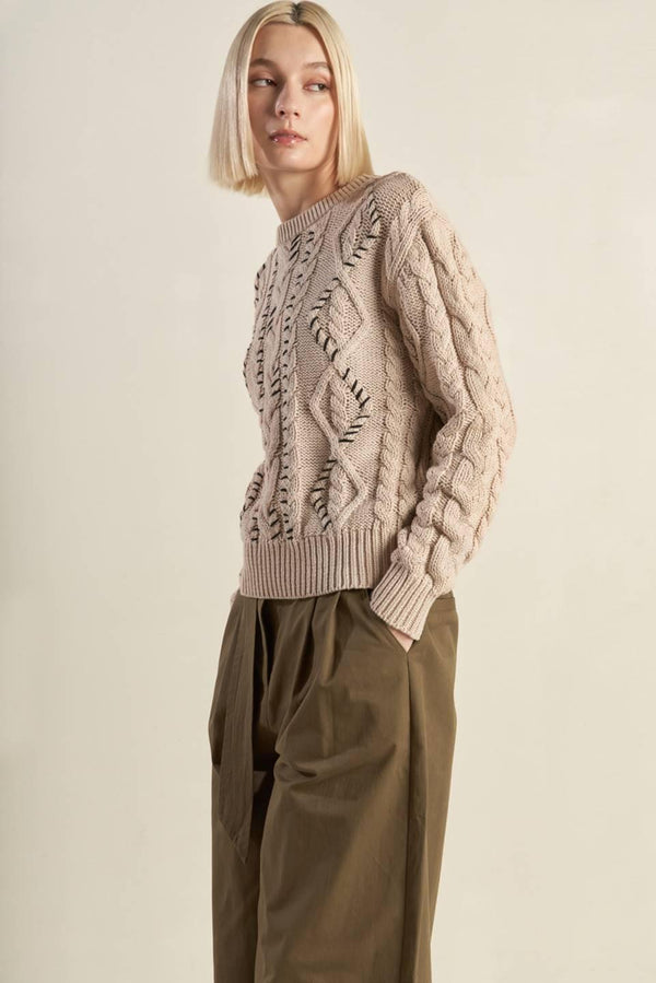 LITTLE BIT IN LOVE SWEATER KNIT TOP.