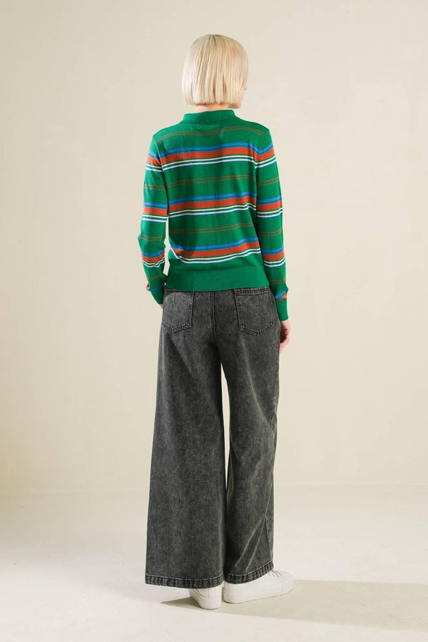 CALL IT FATE SWEATER POLO TOP.