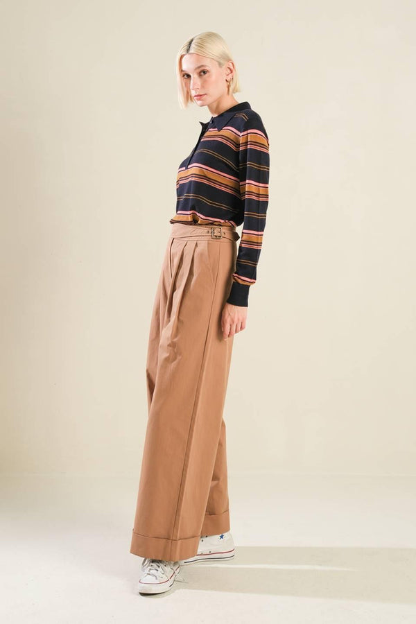 CALL IT FATE SWEATER POLO TOP.