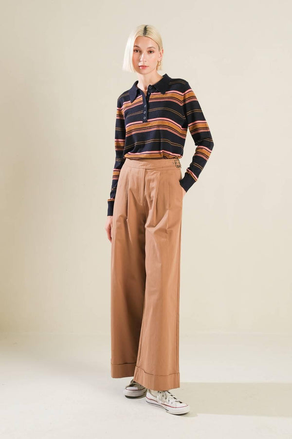 CALL IT FATE SWEATER POLO TOP.