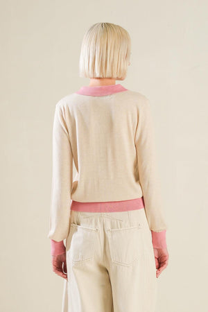 HIDDEN REFLECTIONS SWEATER POLO TOP.