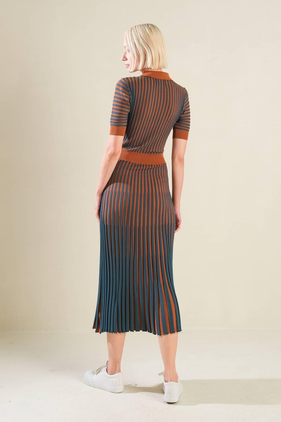 LUXE LIVING SWEATER MIDI DRESS.