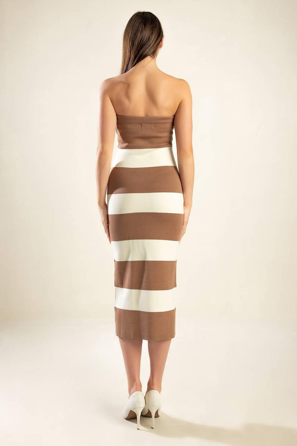 ROMANTIC AFTERNOON SWEATER MIDI TUBE DRESS.