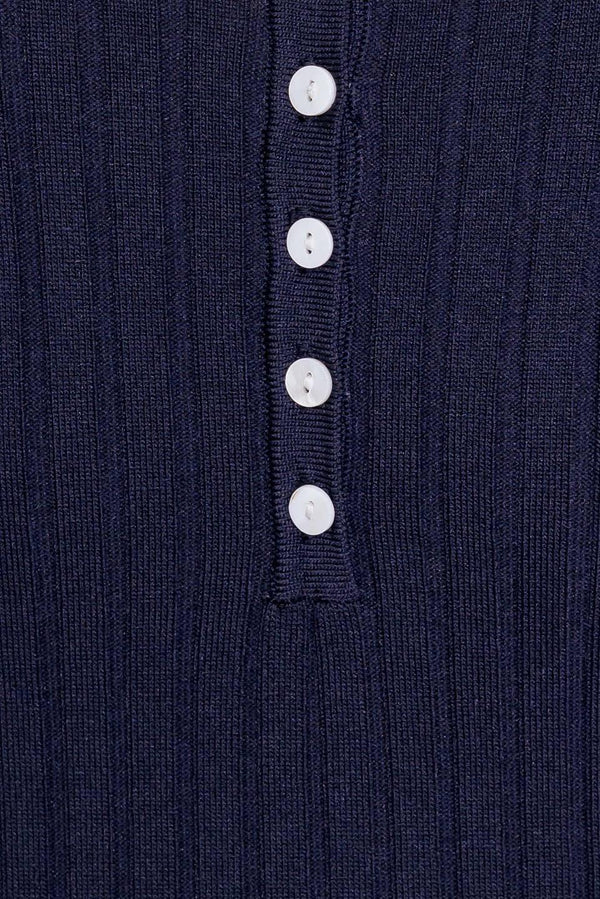 SO MAGNETIC NAVY SWEATER MIDI DRESS.