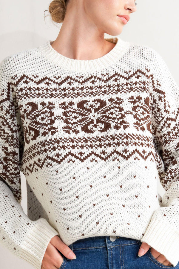SNOWFLAKE GLAM PULLOVER SWEATER TOP.