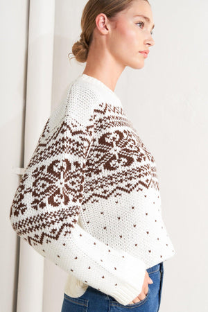 SNOWFLAKE GLAM PULLOVER SWEATER TOP.