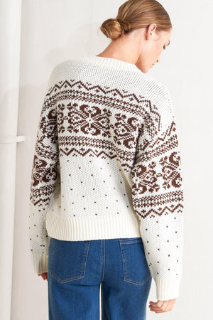 SNOWFLAKE GLAM PULLOVER SWEATER TOP.