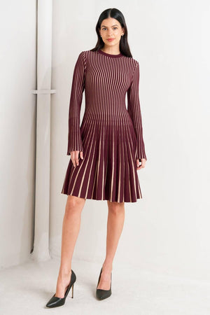 VERTICAL GRACE SWEATER MINI DRESS.