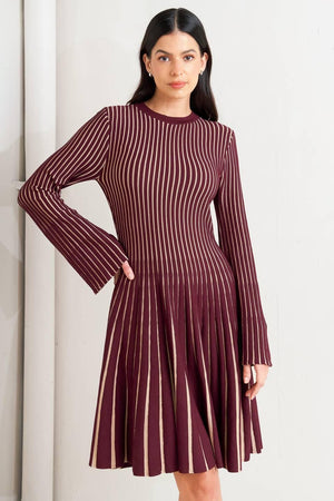 VERTICAL GRACE SWEATER MINI DRESS.